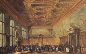 rThe Doge Grants an Andience in the Sala del Collegin in the Ducal Palace (mk05), Francesco Guardi